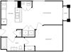 1 Bedroom 1 Bath Floor Plan